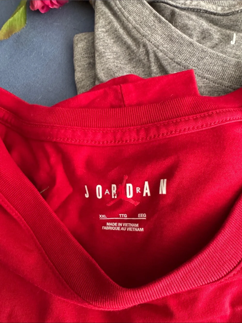 Jordan Short Sleeve Tees - Red & Gray